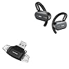 BoxWave Smart Gadget Compatible with TOZO Open Buds – AllReader SD Card Reader, microSD Card Reader SD Compact USB – Jet Black