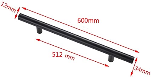 Tirador de puerta negro largo para armarios de cocina, cajón y ventanas con centros de 512 mm 4