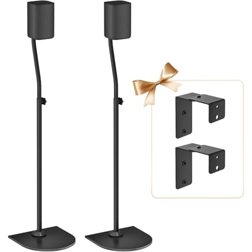 notiela Soporte universal para altavoces envolvente par de altura de 33 a 42 - Soporte de altavoz trasero para LG, Vizio, Sony, Samsung La mayoría de los pequeños soportes de altavoces de sonido