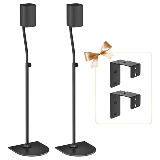 notiela Soporte universal para altavoces envolvente par de altura de 33 a 42 - Soporte de altavoz trasero para LG, Vizio, Sony, Samsung La mayoría de los pequeños soportes de altavoces de sonido