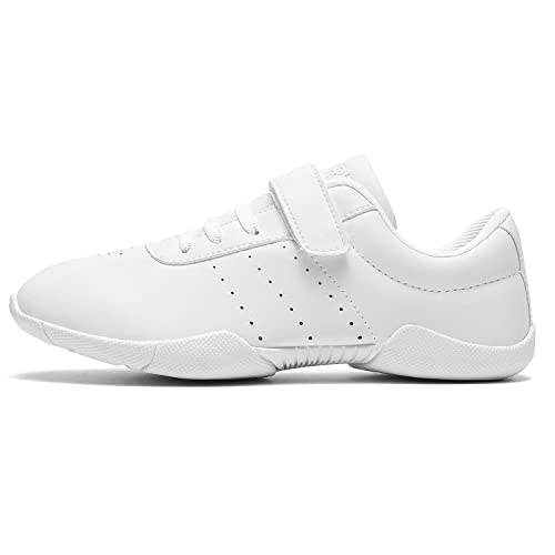 LANDHIKER Girls Cheer Shoes White Cheerleading Shoes Dance Athletic Training Tennis Breathable Youth Dancing Lightweight Competition Comfortable Cheer Sneakers3
