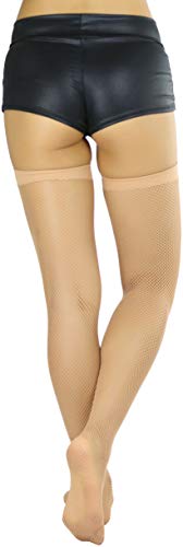 Image of ToBeInStyle Women's Fine Classic Fishnet Thigh High Stretch Nylon Novelty Stockings