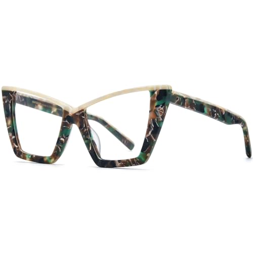 Image of HEPIDEM Gradient Multicolor Acetate Glasses Frame Women Big Oversize Eyeglasses 2023 New Spectacles Eyewear