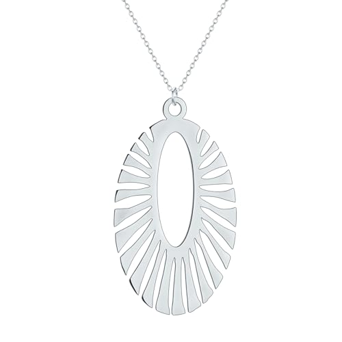 Pendentif ovale soleil pour homme collier tendance résistant à l'usure quotidienne