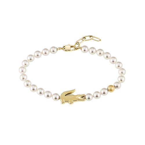 Lacoste Pulsera de Perlas Para Hombre y Mujer Colección MATCHPOINT con Diferentes Charms en Oro Amarillo - 2040430