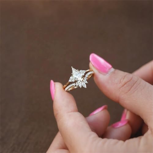 10K/14K/18K Solid Gold 1-4ct Rose Gold Moissanite Engagement Rings for Women D Color VVS1 Clarity Moissanite Rings Promise Rings for Her Free Engraving4