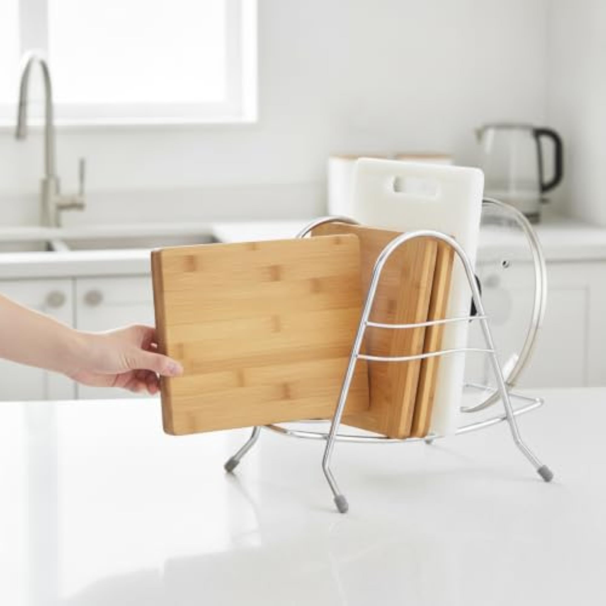Stainless Steel Cutting Board Holder for Kitchen Countertop