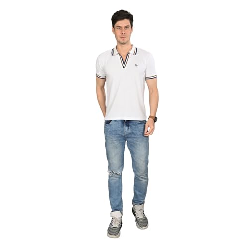 Image of HUMBERTO Men's White Polo T-Shirt: Classic Style for Casual Comfort