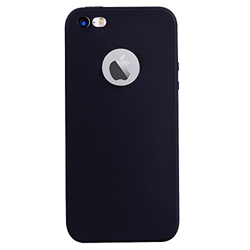 Alkax for iPhone 5S Case, Slim Thin Protective Cover Soft Rubber Flexible TPU Fashion Design Shockproof Bumper Silicone Case for Apple iPhone 5S 5 SE + Stylus (Black)