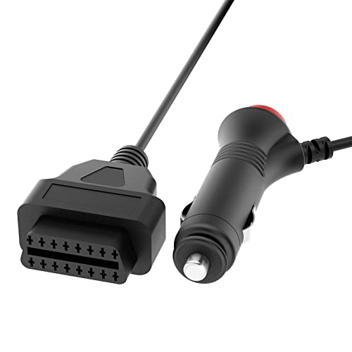 EnruigeOK Lighter with Switch Button to OBD2 16Pin Female Connector ECU Cable 12V DC Power Source (1M/3.3ft) Switching car Cigarette Lighter to OBD