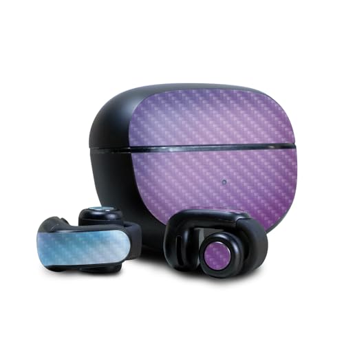 Image of Carbon Fiber Skin Compatible with Bose Ultra Open Earbuds - Purple Fog - Premium 3M Vinyl Protective Wrap Decal Cover - Easy to Apply | Crafted in The USA by MightySkins