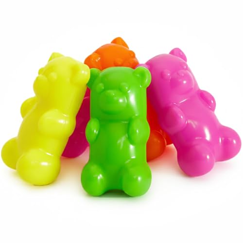 Ruff Dawg GummyBear – Bouncy, Squishy Fetch Toy for All Dog Sizes – Ideal for Interactive Play, Teething Relief & Outdoor Fun – High-Visibility Neon Colors