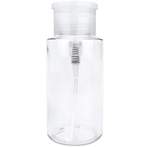 PANA Liquid Push Down Pump Dispenser Empty Bottle with Flip Top Cap (7 Ounce - 1 Bottle, Clear)