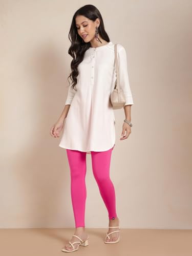 Image of TWIN BIRDS Women Viscose Ankle Leggings | Stretchable Kurti Wear Bottom