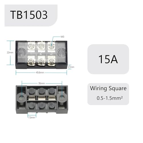 Conectores de cable de 600V con bloques de terminales de tornillo de barrera TB15 2