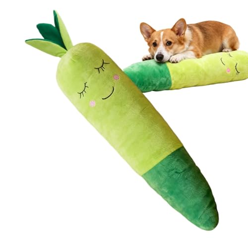 Juguete gigante para perros de zanahoria, 75 cm, juguete de peluche para masticar con sonido chirrido, juguete de tela resistente a mordeduras para mascotas, juguete de entrenamiento para hacer ruido