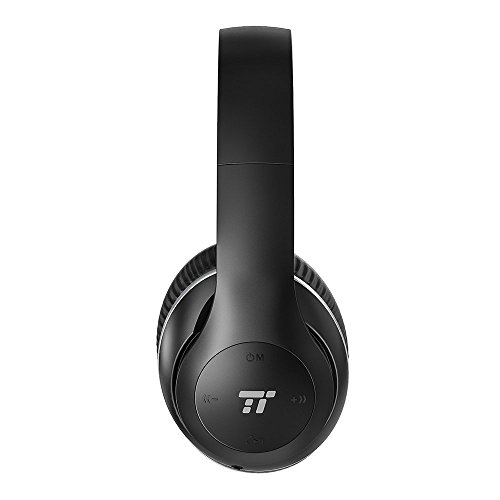 Preisvergleich Produktbild TaoTronics Bluetooth Kopfhörer Over Ear Headset mit leichtem Rückstellschaum Ohrpolster & Dual 40mm Treiber, 15 Stunden Spielzeit, EQ Bass, 3,5 mm AUX, On-Ear Steuerung (Generalüberholt)