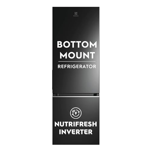 Image of Electrolux 335L 1 Star Inverter Frost Free Double Door Refrigerator, Bottom Mount Freezer, TasteLockAuto & TasteSeal Technology, UltimateTaste 300, EBB3702K-H, Glossy Black Steel
