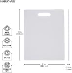 FARBERWARE Reversible Plastic Cutting Board, 8x10 Inch, White, Dishwasher Safe, Non-Porous and Durable for Chopping, Slicing, Prep, Easy to Store