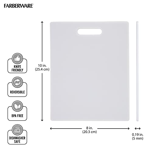 Farberware Plastic Cutting Board, 8x10 Inch, White Farberware Plastic Cutting Board, 8x10 Inch, White