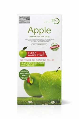 Zaid Apple Hair Color 96H Long Ammonia-Free Brown Hair Color Cream Apple Fruit Extract Hair- 500ml- Natural Arabic Version (Dark Brown)