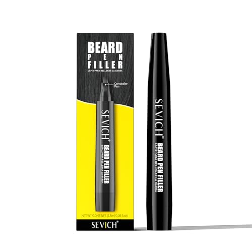 SEVICH Beard Pencil Filler for Men Unique 4-Tip Beard Pen Resistant Instantly Fills Sparse Areas & Covers Gaps Waterproof & Sweat-Resistant Natural Effects Dark Brown Natural Effects Dark Brown