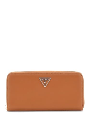 Portefeuille GUESS Talent SLG grand format zippé caramel avec multiples compartiments