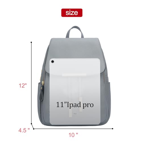 Image of KKXIU Trendy Leather Backpack Purse for Women and Ladies Shoulder Travel Daypacks Bags (A-Grey)