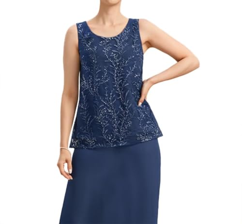 Plus Size Mother of Bride Dresses with Jacket Full Length 2 Piece Formal Grandmother Wedding Suit with Sleeves HD2102