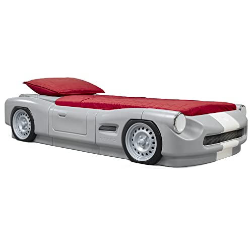 Step2 Roadster Toddler-to-Twin Bed, Transition Race Car Bed for Boys & Girls, Adjustable, Made of...