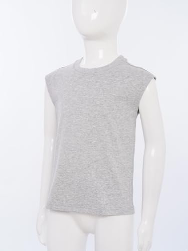 Mufeng Kids Boys Quick-dry Tank Tops Sleeveless Cotton Shirts Sports Vest Workout Running Athletic Tops4