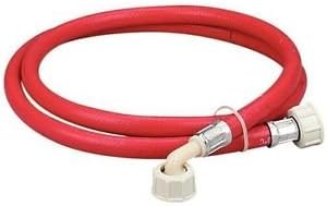 LAZER ELECTRICS 2.5M Red Washing Machine Dishwasher Inlet Pipe Hose Hot Water Feed 3/4" Thread [Energy Class A+++]