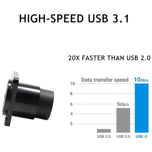 PENGLIN 10PCS USB 3.1 Type C Panel Mount Connector miniatura 3