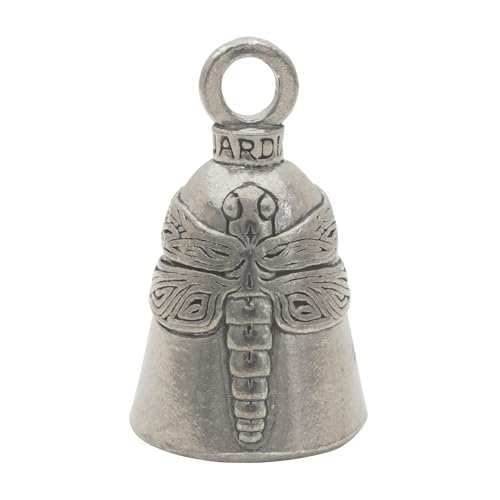 Image of Guardian Bell Dragonfly Good Luck Bell w /Keyring & Black Velvet Gift Bag | Motorcycle Bell | Lead-Free Pewter | Made in USA