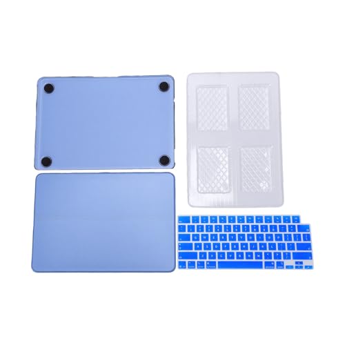 Carcasa rígida transparente azul de 13" con película de teclado antiarañazos 6