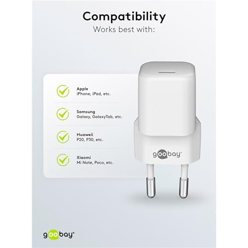 Câble de charge rapide pour iPhone 14 Pro goobay bloc d'alimentation PD