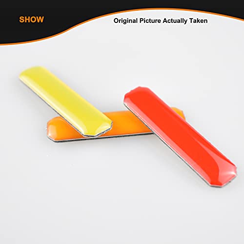 Image of Boigoo 3-Color Stripe Grille Emblem Badge Sticker Yellow /Orange /Red