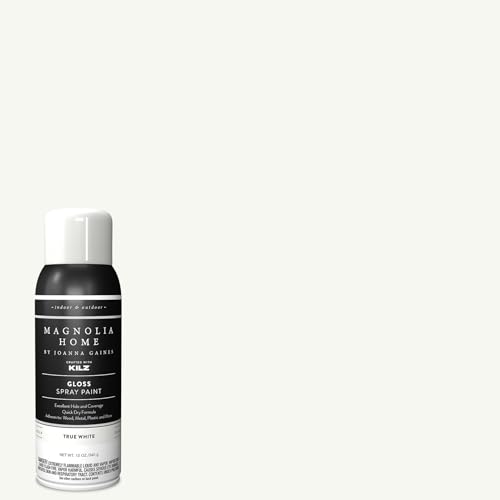 Magnolia Home by Joanna Gaines Enamel Interior/Exterior Spray Paint for Small Projects, Gloss, TRUE WHITE - 12 oz. Aerosol