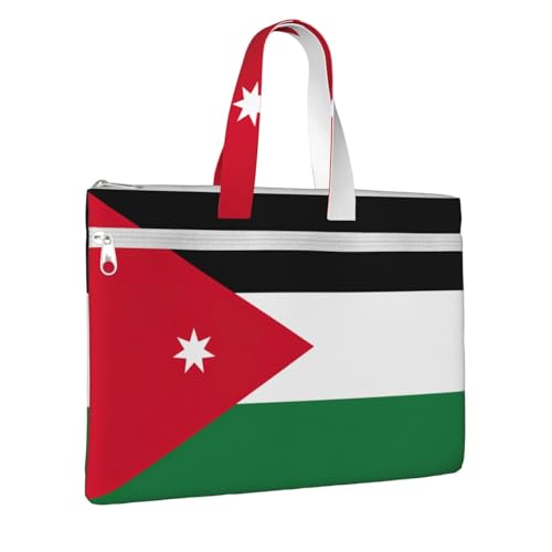 Jordanian Flag Canvas Document Bag Briefcase For Professionals And Executives2