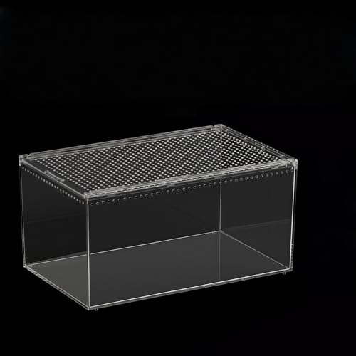 レプタイルボックス 爬虫類 飼育ケース 透明アクリル製 防走蓋 スライド式 餌箱 サソリ クモ カエル カメ ゲッコ カマキリ ヘビ 用