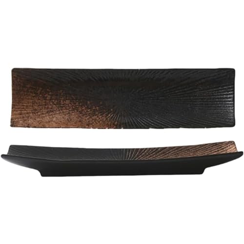 長方形?子 長角皿 2枚セット 29.7×8cm お皿セット すし 食器セット 焼き物皿 魚 皿 Momgla 刺身皿 寿司皿 長皿 長方形 プレート 焼き魚 皿 食器 レストラン 居酒屋 和風 皿 (長角皿1,約29.7×8x3.3cm*2枚セット)