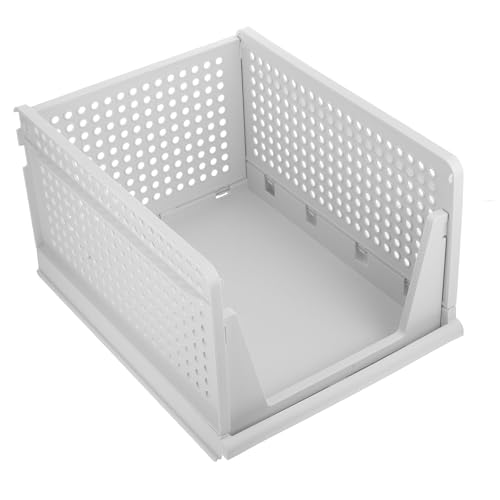Panier de rangement tiroir empilable en ABS blanc pour placard et dressing