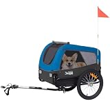 Tiggo VS Medium Hundeanhänger Fahrradanhänger für Hunden bis 23kg (Blau/Grau)
