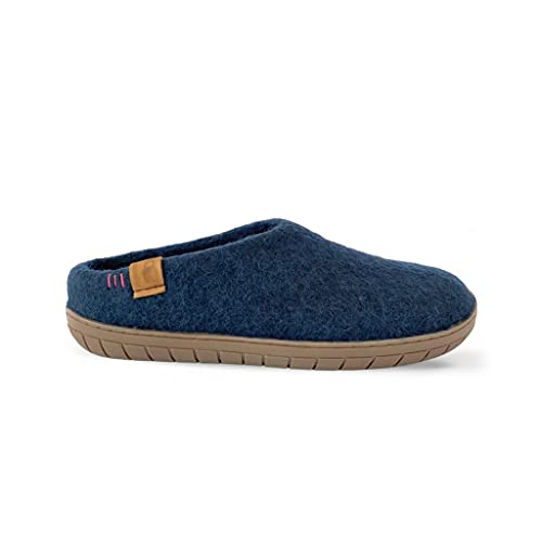 Baabushka SLIPPERRUBBER Wool Slipper With Rubber Sole And Arch Support Navy W9.5/M8 thumb #2