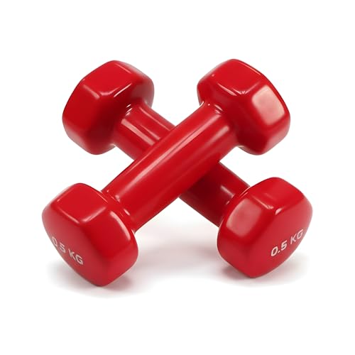 Image of Set of 0.5 Kg Vinyl Dumbbells (red)