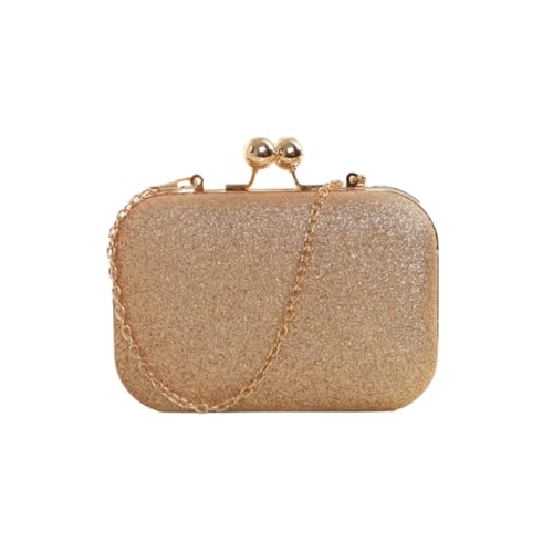 Sac de soirée pochette femme doré mini sac à clip pour garder les mains libres