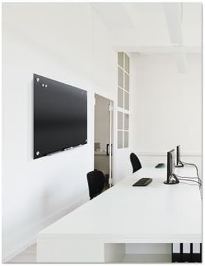 Infinity Magnetic Glass Marker Board, 72" x 48", Black Surface