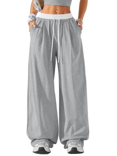 Womens Sweatpants Wide Leg Pants Casual Palazzo Flowy Trouser Woman High Waisted Loose Fit Lounge Pant Comfy 20252