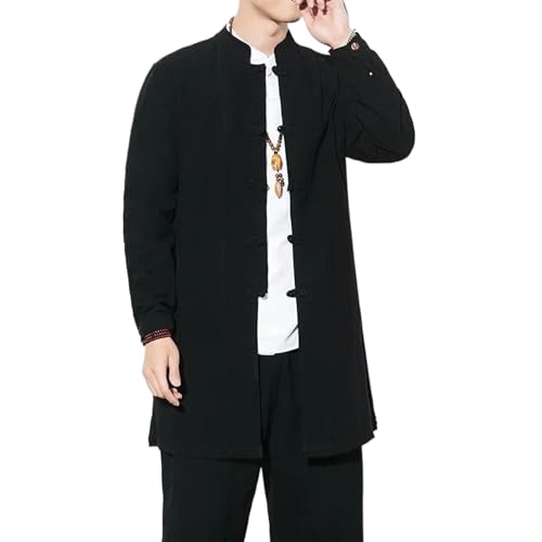 Manteau long en coton Hanbok slim pour homme veste coupe-vent