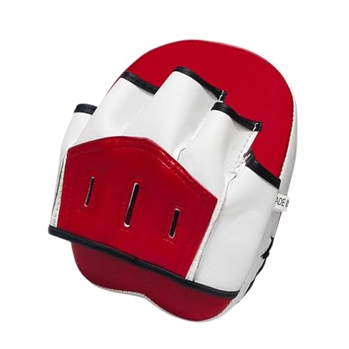 Dickly Almohadilla de Boxeo, Manoplas de Boxeo curvadas, Almohadilla de Enfoque de Cuero PU, Objetivo de Almohadilla de Boxeo para Karate Sanda Kickboxing, Rojo Y Blanco
